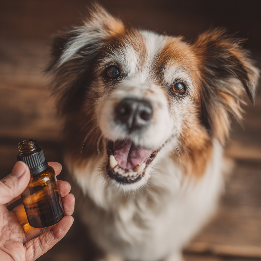 Veterinarian administering anti-inflammatory medicine to dog