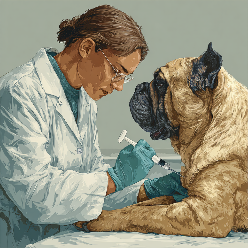 Veterinarian performing a fine needle aspiration to diagnose lipoma in a dog.