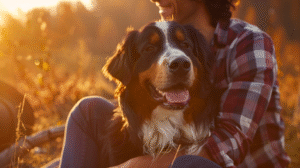 A healthy dog and its owner enjoying a sunny day, illustrating the positive outcome of recognizing the signs your dog needs probiotics.