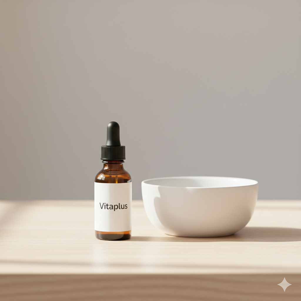 A bottle of Vitaplus (Vidatox), a complementary therapy for dogs with pancreatic cancer in dogs.